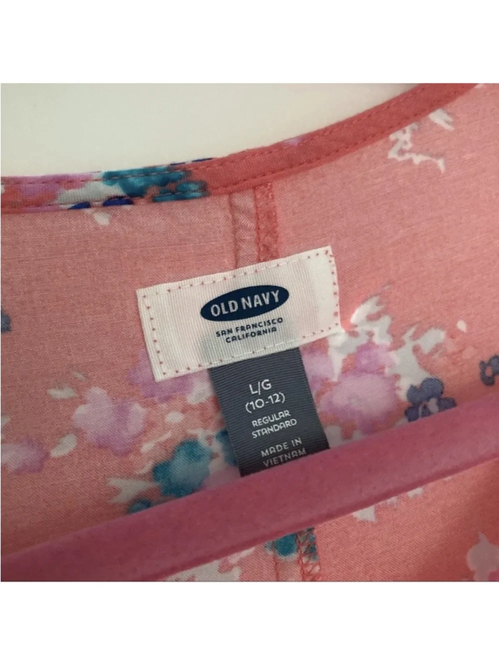 Old Navy Pink Floral Dresses with Blue and White Blooms